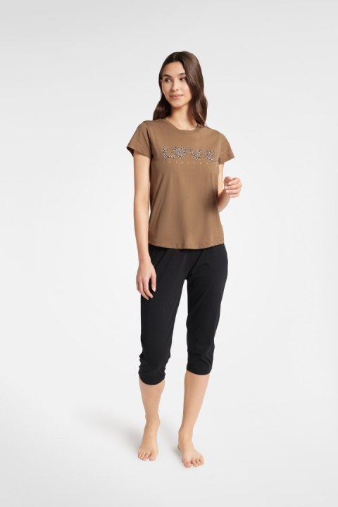 Piżama Boutique 40615-88X Karmelowo-Czarny Piżama Boutique 40615-88X Karmelowo-Czarny