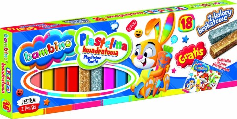 Plastelina kwadratowa Bambino 18 kolorów Plastelina kwadratowa Bambino 18 kolorów