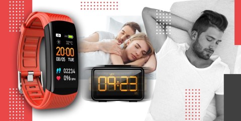 Smartband GIEWONT Fit&GO Duo GW200-1 - Black + Pasek Alert Red