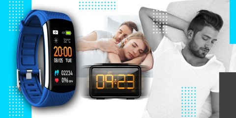 Smartband GIEWONT Fit&GO Duo GW200-7 - Black + Pasek Sky Blue
