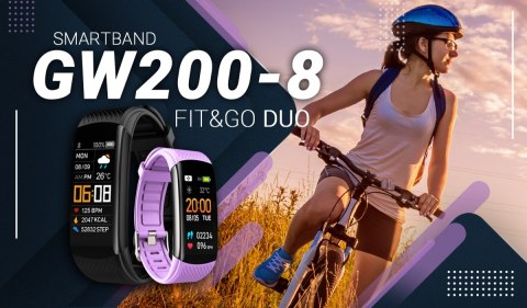 Smartband GIEWONT Fit&GO Duo GW200-8 - Black + Pasek Touch of Lavender