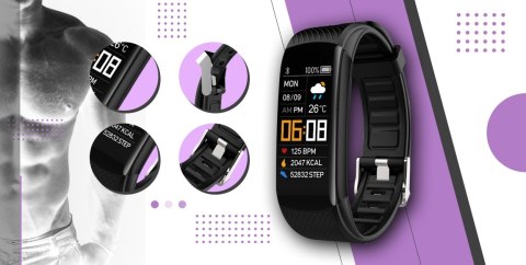 Smartband GIEWONT Fit&GO Duo GW200-8 - Black + Pasek Touch of Lavender