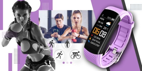 Smartband GIEWONT Fit&GO Duo GW200-8 - Black + Pasek Touch of Lavender