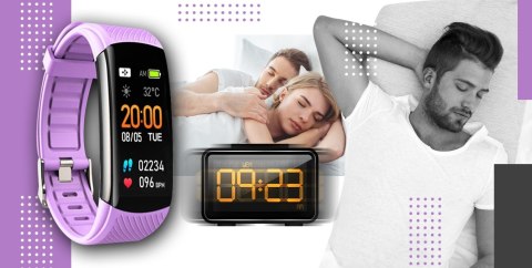 Smartband GIEWONT Fit&GO Duo GW200-8 - Black + Pasek Touch of Lavender
