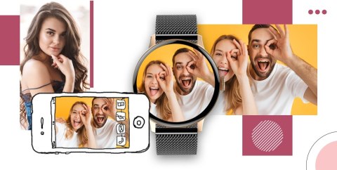 Smartwatch GIEWONT Supernova SmartCall GW330-4 Black Shine/Powder Pink