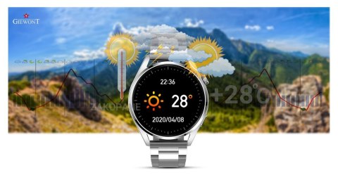 Smartwatch GIEWONT Vertex SmartCall GW450-6 Silver/Brown Leather
