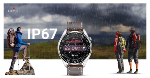 Smartwatch GIEWONT Vertex SmartCall GW450-6 Silver/Brown Leather