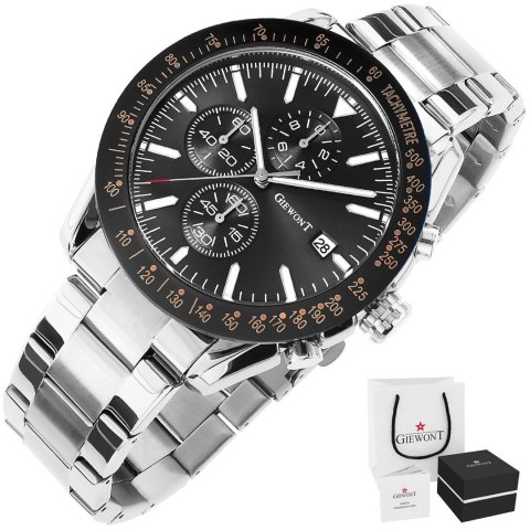Zegarek Męski GIEWONT PrimeChrono GW8620-1 Chronograf Silver/Black