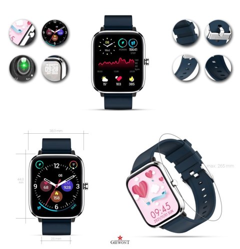 Smartwatch GIEWONT Dynamic SmartCall GW230-4 - Silver/Deep Ocean