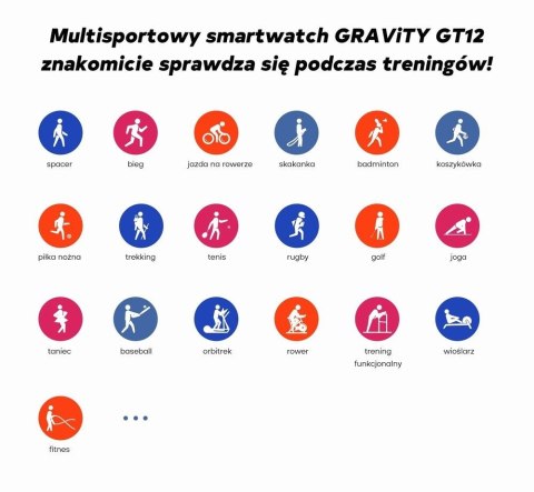 Smartwatch Damski GRAVITY GT12-5 Szary Pasek Silikonowy + Bransoleta Różowe Złoto Smartwatch Damski GRAVITY GT12-5 Szary Pasek Silikonowy + Bransoleta Różowe Złoto