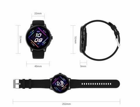 Smartwatch Damski GRAVITY GT12-5 Szary Pasek Silikonowy + Bransoleta Różowe Złoto Smartwatch Damski GRAVITY GT12-5 Szary Pasek Silikonowy + Bransoleta Różowe Złoto