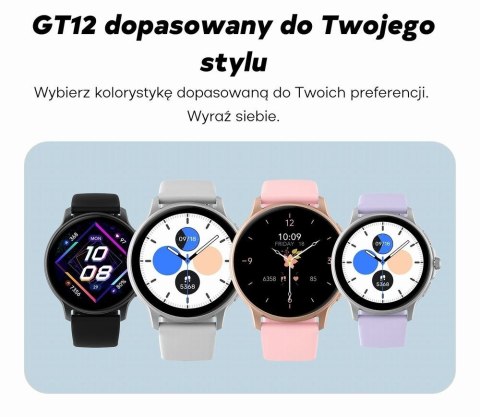 Smartwatch Damski GRAVITY GT12-6 Fioletowy Pasek Silikonowy + Srebrna Bransoleta Smartwatch Damski GRAVITY GT12-6 Fioletowy Pasek Silikonowy + Srebrna Bransoleta