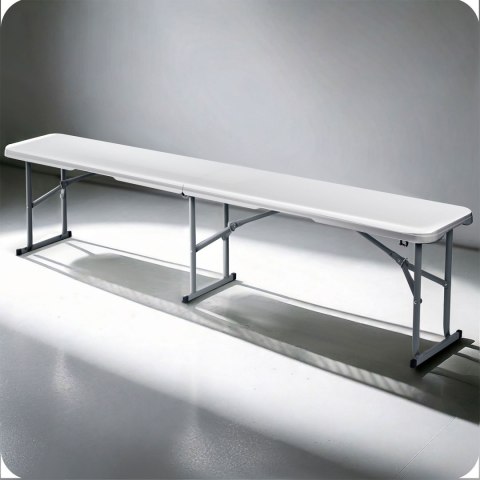 Ławka cateringowa ogrodowa składana 180 cm Plonos biała