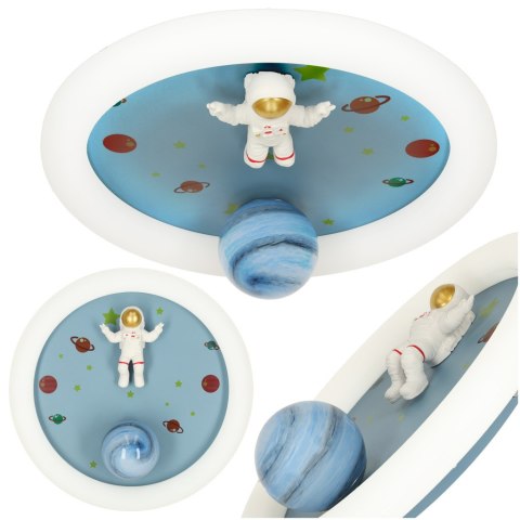 Lampa LED sufitowa plafon do pokoju dziecięcego ściemniana LUMELA + pilot astronauta