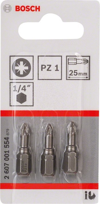 BIT, GROT, KOŃCÓWKA PZ1 EH 25MM 3 SZT. BOSCH BIT, GROT, KOŃCÓWKA PZ1 EH 25MM 3 SZT. BOSCH