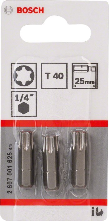 BIT, GROT, KOŃCÓWKA T40 EH 25MM 3 SZT. BOSCH BIT, GROT, KOŃCÓWKA T40 EH 25MM 3 SZT. BOSCH
