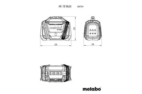 KOMPRESOR BEZOLEJOWY AKUMULATOROWY 18V AK 18 MULTI 0*AH METABO