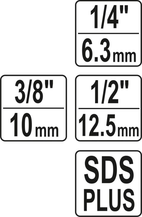 ADAPTER SDS PLUS DO NASADEK 1/4'', 3/8'', 1/2'' YATO ADAPTER SDS PLUS DO NASADEK 1/4'', 3/8'', 1/2'' YATO