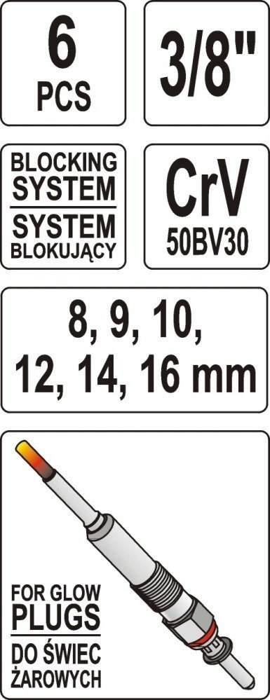 KLUCZE DO ŚWIEC ŻAROWYCH YATO KLUCZE DO ŚWIEC ŻAROWYCH YATO