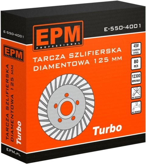 TARCZA DIAMENTOWA SZLIFIERSKA TURBO 125MM EPM TARCZA DIAMENTOWA SZLIFIERSKA TURBO 125MM EPM