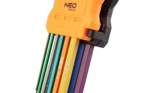 KLUCZE SZEŚCIOKĄTNE 1.5-10MM 9 SZTUK KOLOROWE NEO