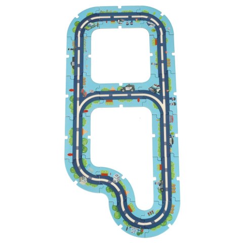 Tor samochodowy puzzle policja auto pojazd samochód znaki drogowe ulica miasto 47 elementów