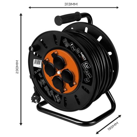 PRZEDŁUŻACZ BĘBNOWY 20M 3*1.5MM2 NEO PRZEDŁUŻACZ BĘBNOWY 20M 3*1.5MM2 NEO