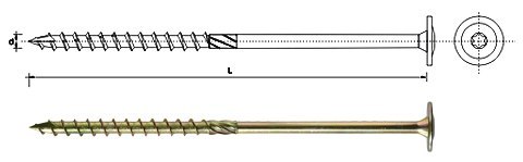 WKRĘT DO DREWNA Z KOŁNIERZEM NA TORX OCYNK ŻÓŁTY 6*220MM T30 UN WKRĘT DO DREWNA Z KOŁNIERZEM NA TORX OCYNK ŻÓŁTY 6*220MM T30 UN