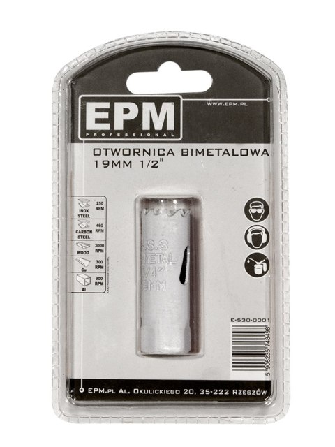 OTWORNICA BI-METALOWA 19MM UCHWYT 1/2'' EPM OTWORNICA BI-METALOWA 19MM UCHWYT 1/2'' EPM