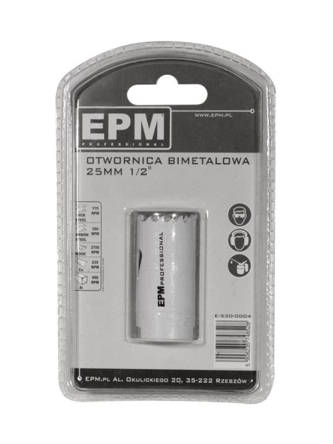 OTWORNICA BI-METALOWA 25MM UCHWYT 1/2'' EPM OTWORNICA BI-METALOWA 25MM UCHWYT 1/2'' EPM
