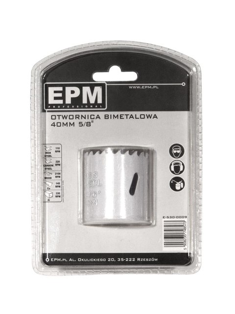 OTWORNICA BI-METALOWA 40MM UCHWYT 5/8'' EPM OTWORNICA BI-METALOWA 40MM UCHWYT 5/8'' EPM