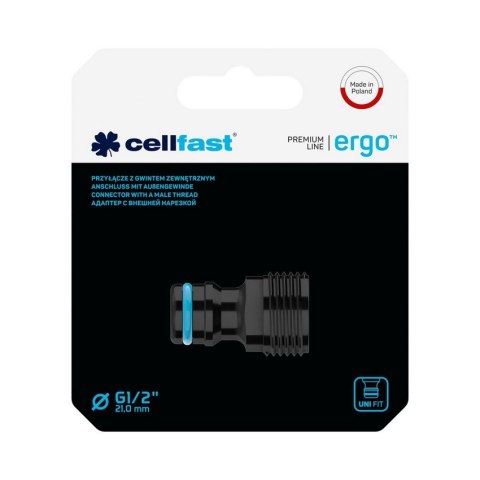 PRZYŁĄCZE Z GWINTEM ZEWNĘTRZNYM 1/2'' ERGO CELL-FAST PRZYŁĄCZE Z GWINTEM ZEWNĘTRZNYM 1/2'' ERGO CELL-FAST