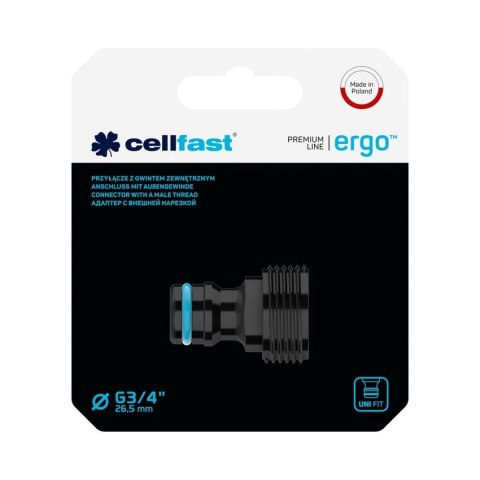 PRZYŁĄCZE Z GWINTEM ZEWNĘTRZNYM 3/4'' ERGO CELL-FAST PRZYŁĄCZE Z GWINTEM ZEWNĘTRZNYM 3/4'' ERGO CELL-FAST