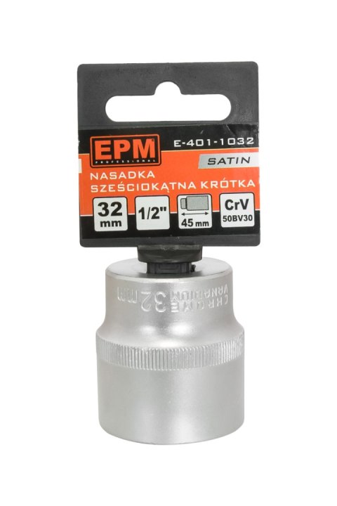 NASADKA KRÓTKA 1/2'' 6-KĄTNA SATIN 27MM EPM NASADKA KRÓTKA 1/2'' 6-KĄTNA SATIN 27MM EPM