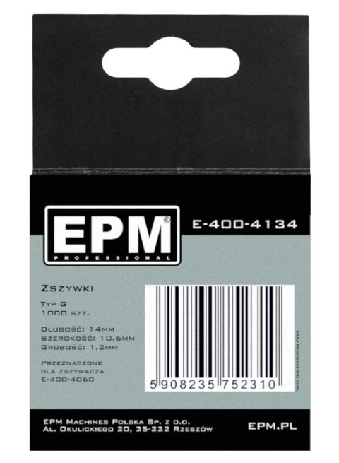 ZSZYWKI TYP G 1000SZT 10.6MM*1.2MM 14MM EPM ZSZYWKI TYP G 1000SZT 10.6MM*1.2MM 14MM EPM