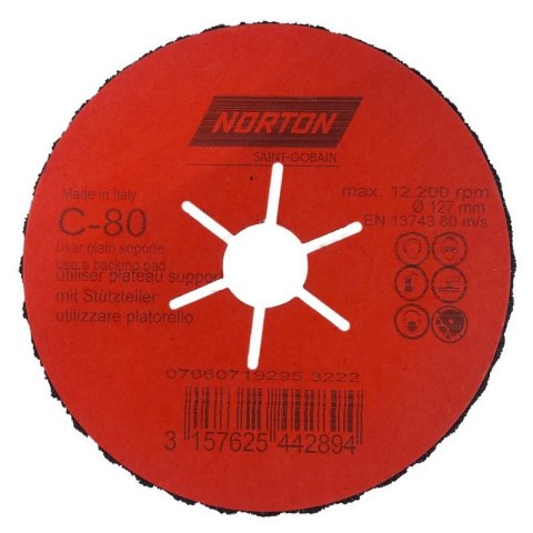 KRĄŻEK PÓŁELASTYCZNY NORTON CP FLEX 127MM P.80 NORTON KRĄŻEK PÓŁELASTYCZNY NORTON CP FLEX 127MM P.80 NORTON