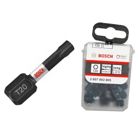 BIT, GROT, KOŃCÓWKA T20 25MM IMP 25PCS BOSCH BIT, GROT, KOŃCÓWKA T20 25MM IMP 25PCS BOSCH
