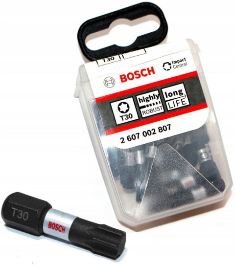 BIT, GROT, KOŃCÓWKA T30 25MM IMP 25PCS BOSCH BIT, GROT, KOŃCÓWKA T30 25MM IMP 25PCS BOSCH