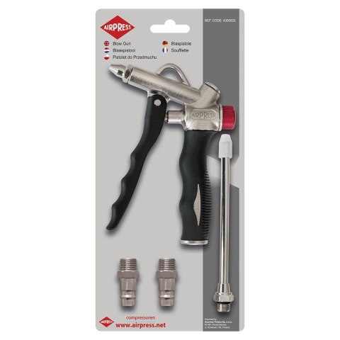 PISTOLET DO PRZEDMUCHU Z REGULACJĄ + 2 KOŃCÓWKI AIRPRESS PISTOLET DO PRZEDMUCHU Z REGULACJĄ + 2 KOŃCÓWKI AIRPRESS