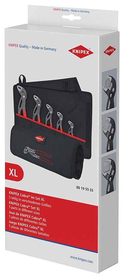 ZESTAW SZCZYPIEC DO RUR W ETUI 5-CZĘŚC 125,150,180,250,300MM KNIPEX