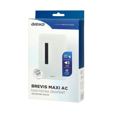 DZWONEK ELEKTROMECHANICZNY DWUTONOWY 230V BIAŁY BREVIS MAXI ORNO DZWONEK ELEKTROMECHANICZNY DWUTONOWY 230V BIAŁY BREVIS MAXI ORNO
