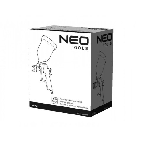 PISTOLET NATRYSKOWY GÓRNY ZBIORNIK 0.5L. DYSZA 1.4MM NEO PISTOLET NATRYSKOWY GÓRNY ZBIORNIK 0.5L. DYSZA 1.4MM NEO