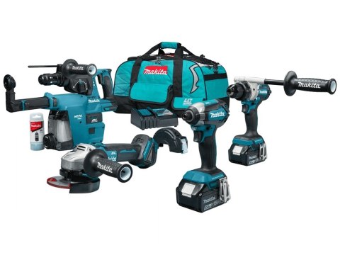 ZESTAW COMBO LXT18V DGA504+DDF486+DTD153+DHR243+DX07 2*5.0AH MAKITA ZESTAW COMBO LXT18V DGA504+DDF486+DTD153+DHR243+DX07 2*5.0AH MAKITA