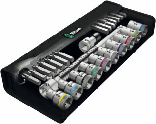 ZESTAW KLUCZY I BITÓW+GRZECHOTKA ZYKLOP METAL 1/2''28 CZĘŚCI WERA