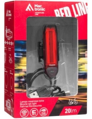 LAMPA ROWEROWA TYLNA 20LM ŁADOWALNA MACTRONIC LAMPA ROWEROWA TYLNA 20LM ŁADOWALNA MACTRONIC