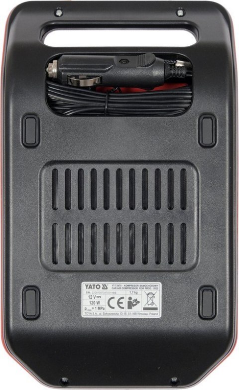 KOMPRESOR SAMOCHODOWY Z WYŚWIETLACZEM LED 120W YATO KOMPRESOR SAMOCHODOWY Z WYŚWIETLACZEM LED 120W YATO