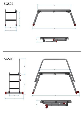 SKŁADANA PLATFORMA ROBOCZA Z PORĘCZĄ SGS3 FARAONE