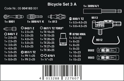 ZESTAW NARZĘDZI DO NAPRAWY ROWERÓW BICYCLE SET 3 A 40 CZĘŚĆ WERA ZESTAW NARZĘDZI DO NAPRAWY ROWERÓW BICYCLE SET 3 A 40 CZĘŚĆ WERA