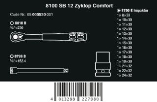 GRZECHOTKA ZYKLOP COMFORT SB 13 3/8'' W ZEST. METRYCZ, 11CZ. WERA