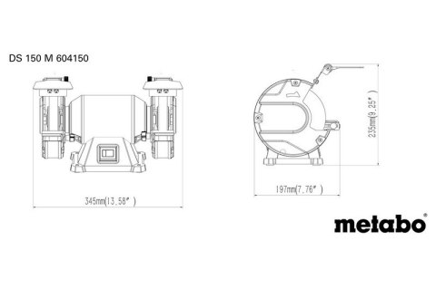 SZLIFIERKA STOŁOWA PODWÓJNA 370W DS 150 M METABO SZLIFIERKA STOŁOWA PODWÓJNA 370W DS 150 M METABO